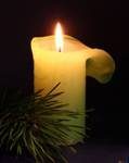 A lighted candle