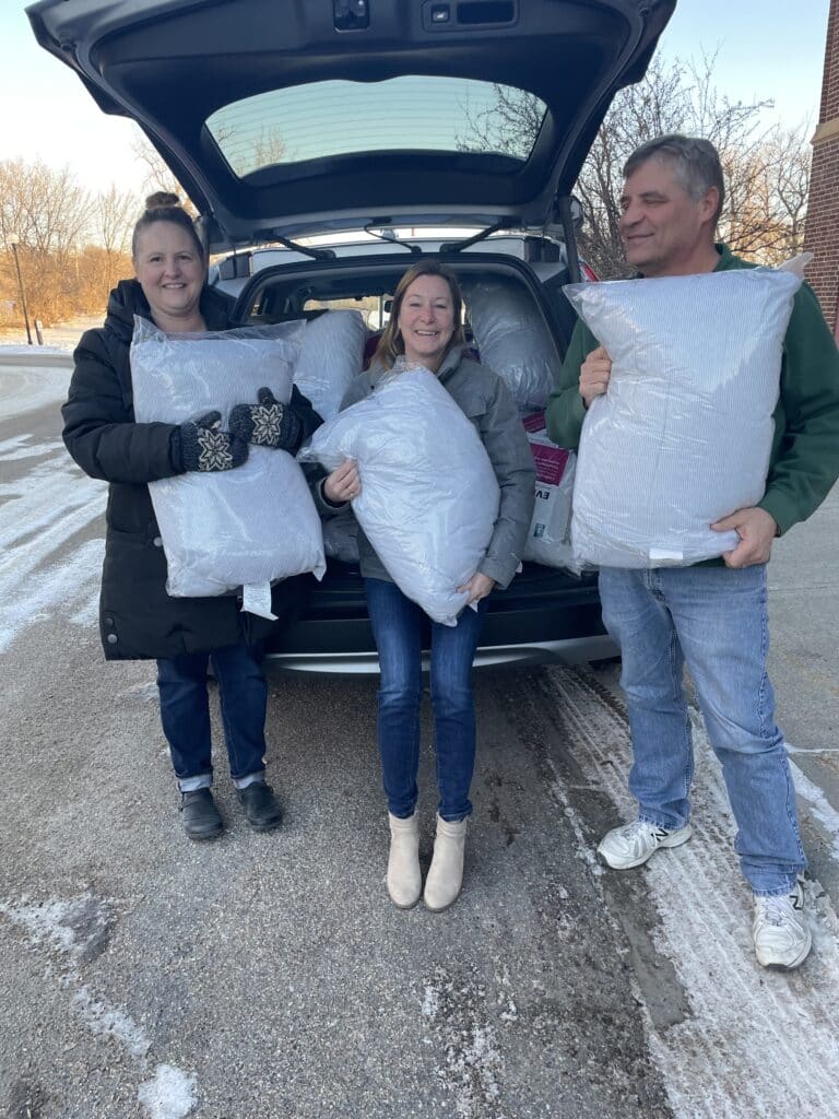 TRI-VALLEY OPPORTUNITY COUNCIL DONATES 40 PILLOWS TO CROOKSTON CARE AND SHARE