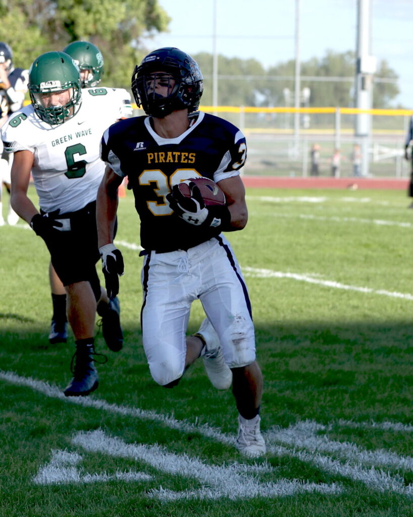 SAM VOTAVA’S FOUR TOUCHDOWNS LEAD EGF PAST CROOKSTON PIRATE FOOTBALL