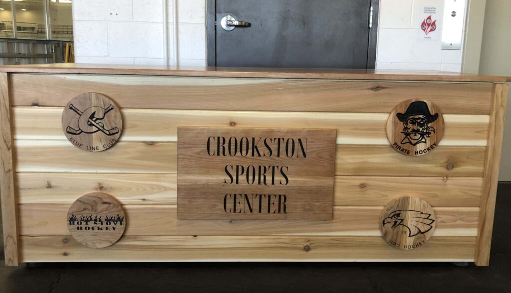 CHS COMMUNITY PROJECTS CLASS CREATES FRONT DESK FOR CROOKSTON SPORTS CENTER ADMISSIONS