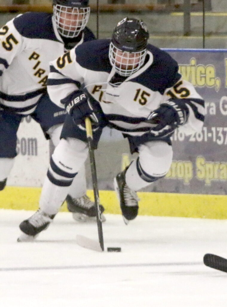 PIRATES BOYS HOCKEY ENDS 125 MINUTE SCORELESS DROUGHT BUT FALL TO FARGO NORTH 4-2