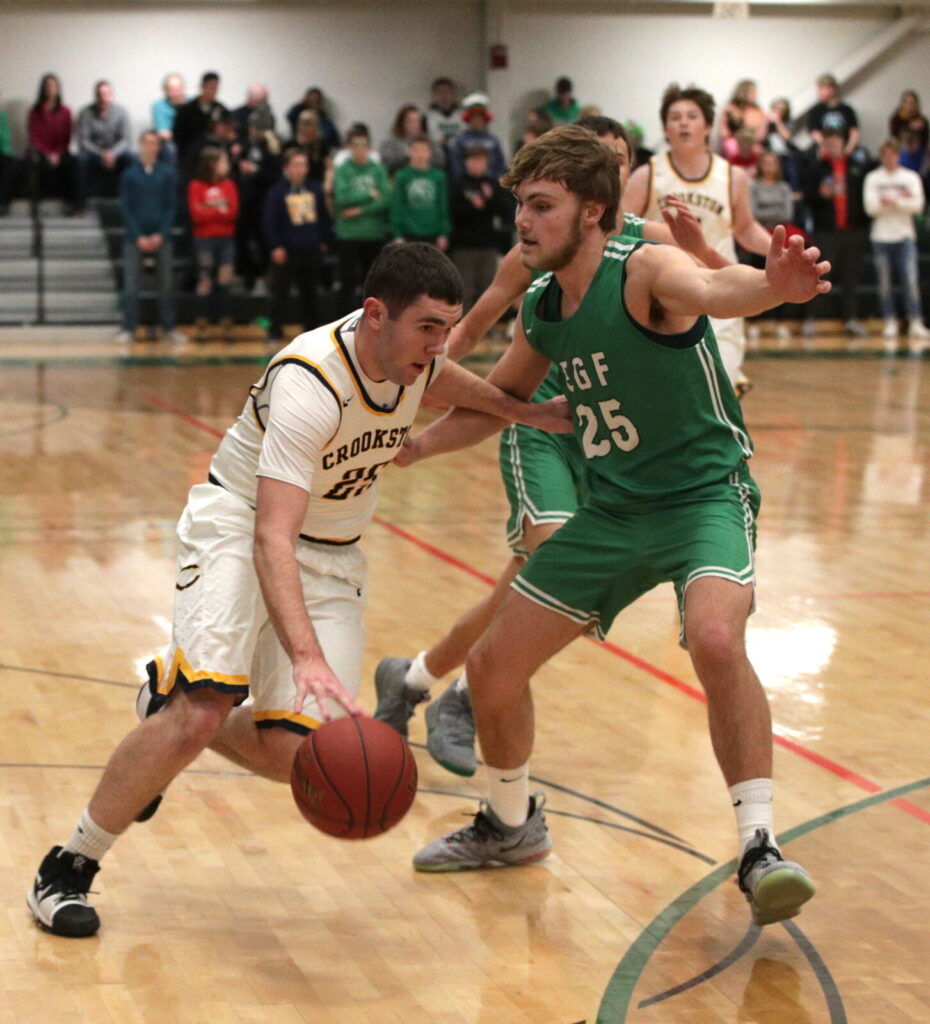 SECOND HALF SURGE NOT ENOUGH AS CROOKSTON BOY’S BASKETBALL FALLS TO EGF IN FIRST ROUND