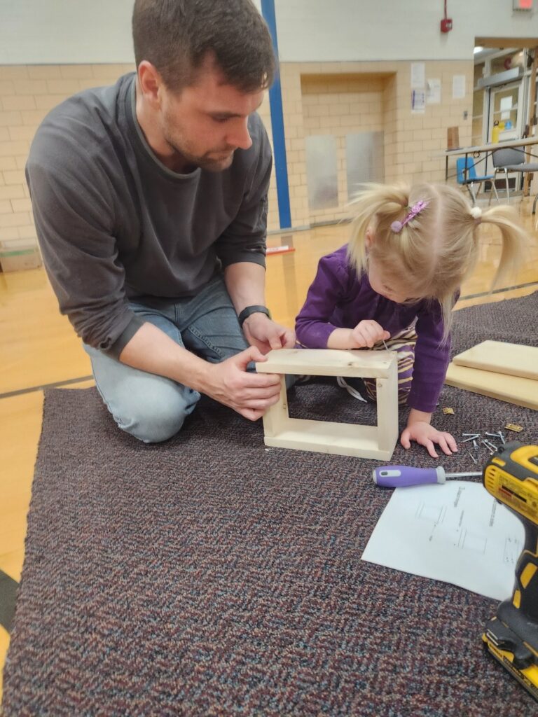 ECFE FAMILIES CREATE 32 TREASURE BOXES WITH THE HELP OF CHS WOODS CLASS