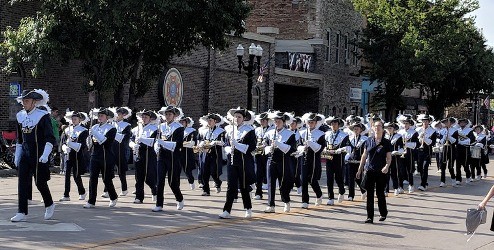 Crookston High School Marching Band Performs in the Potato Bowl Parade