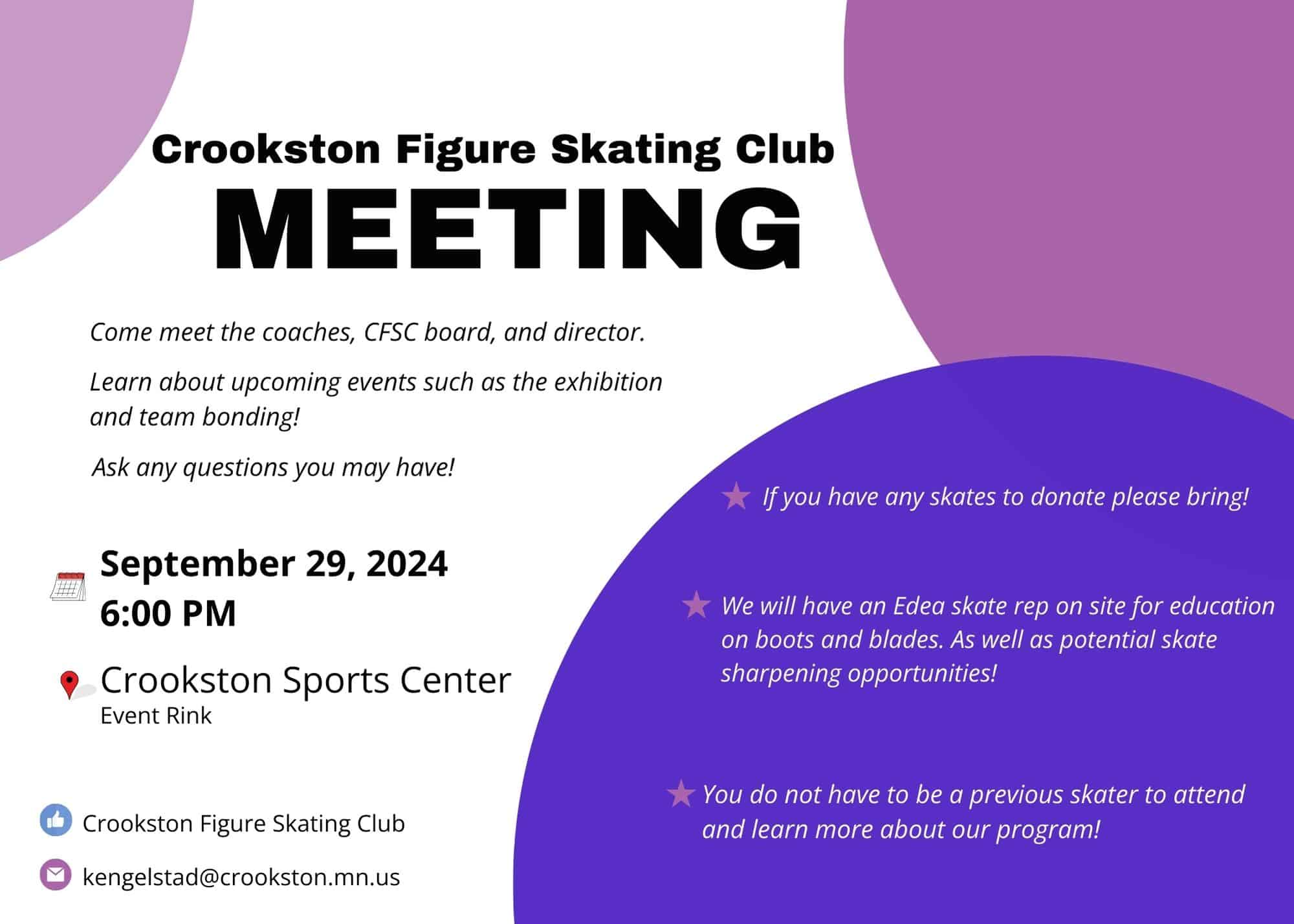 Crookston Figure Skating Club to hold Meeting September 29