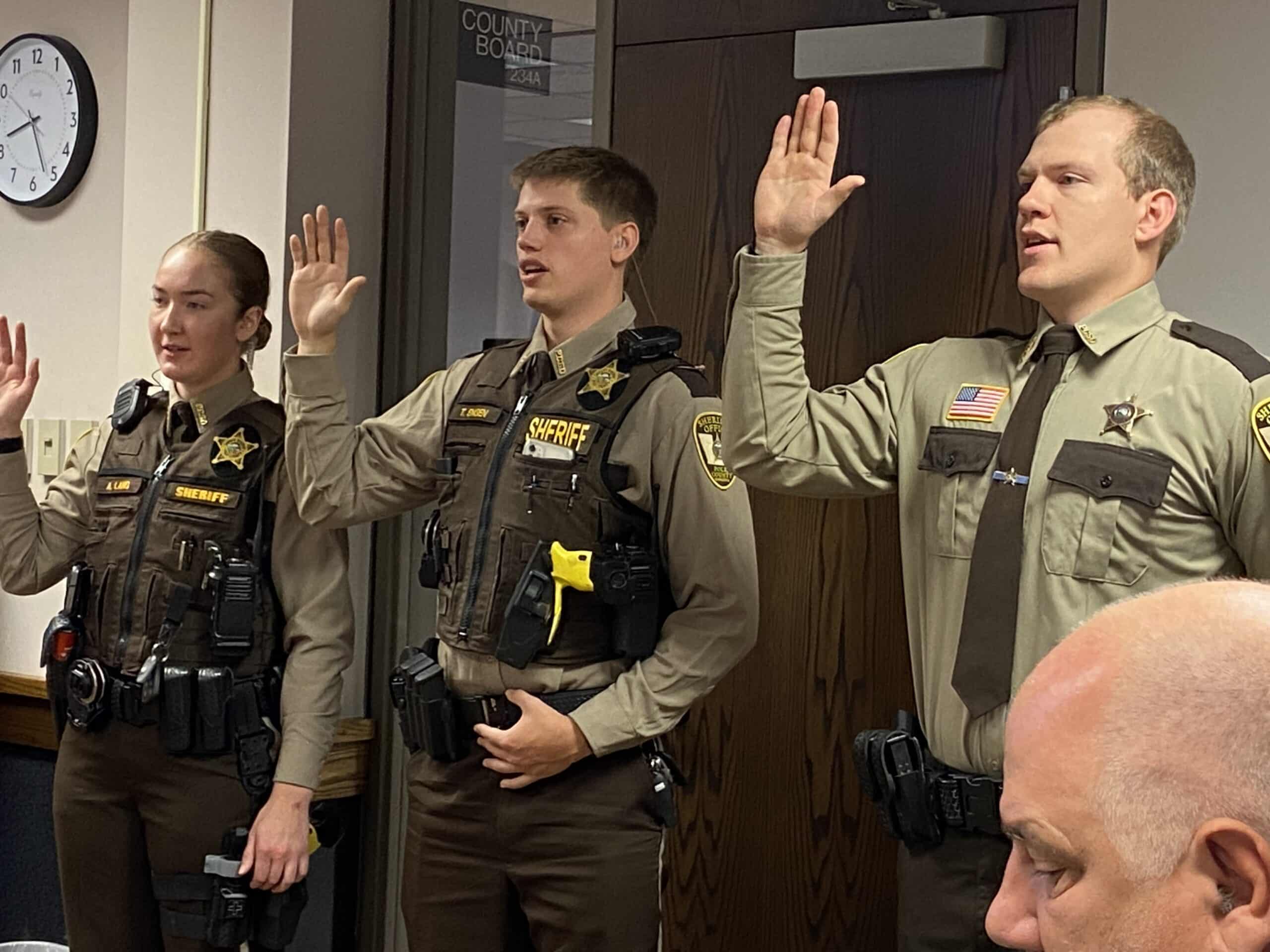 Three New Sheriff’s Deputies Appointed During County Board Meeting Today.