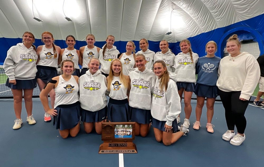 Crookston Girls Tennis falls to Litchfield and Pine City 4-3 to finish 4th at State!!