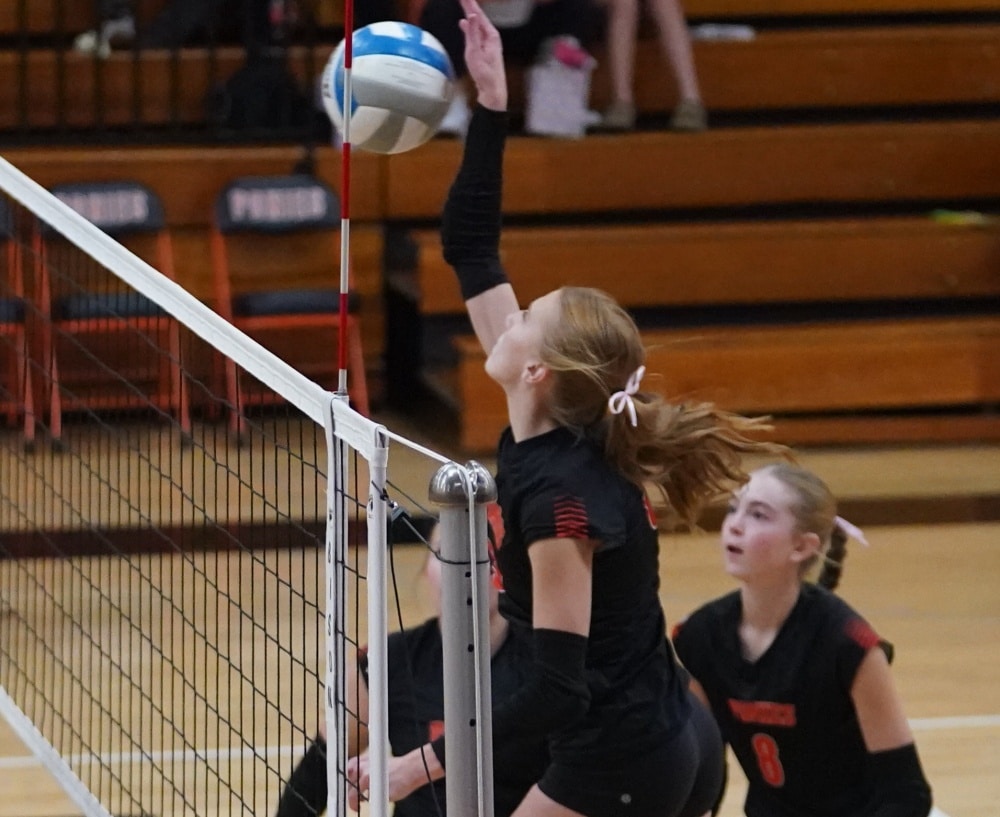 Mortimer and Pederson Power Warren-A-O Past Crookston Volleyball