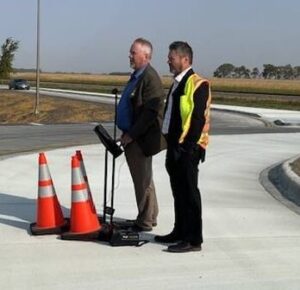 MnDOT and Polk County Highway Department holds roundabout ribbon cutting