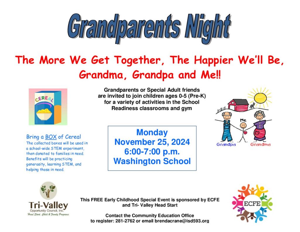 Crookston Early Childhood to host Grandparents Night November 25