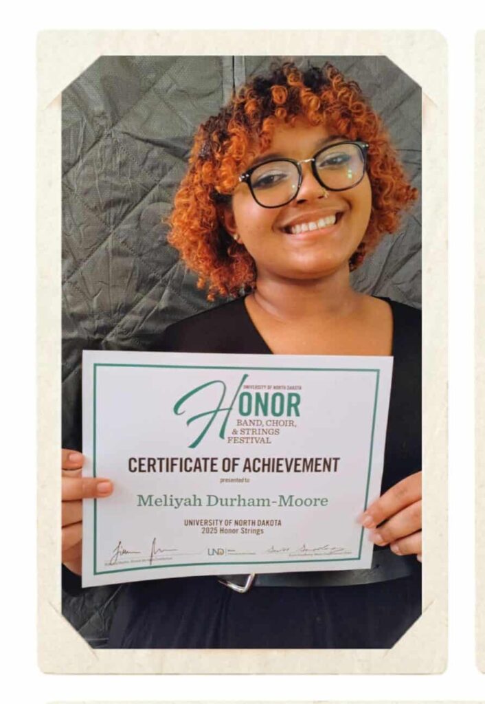 CHS Senior Meliyah Durham-Moore among musicians chosen for UND Honor Band, Choir & Strings Festival