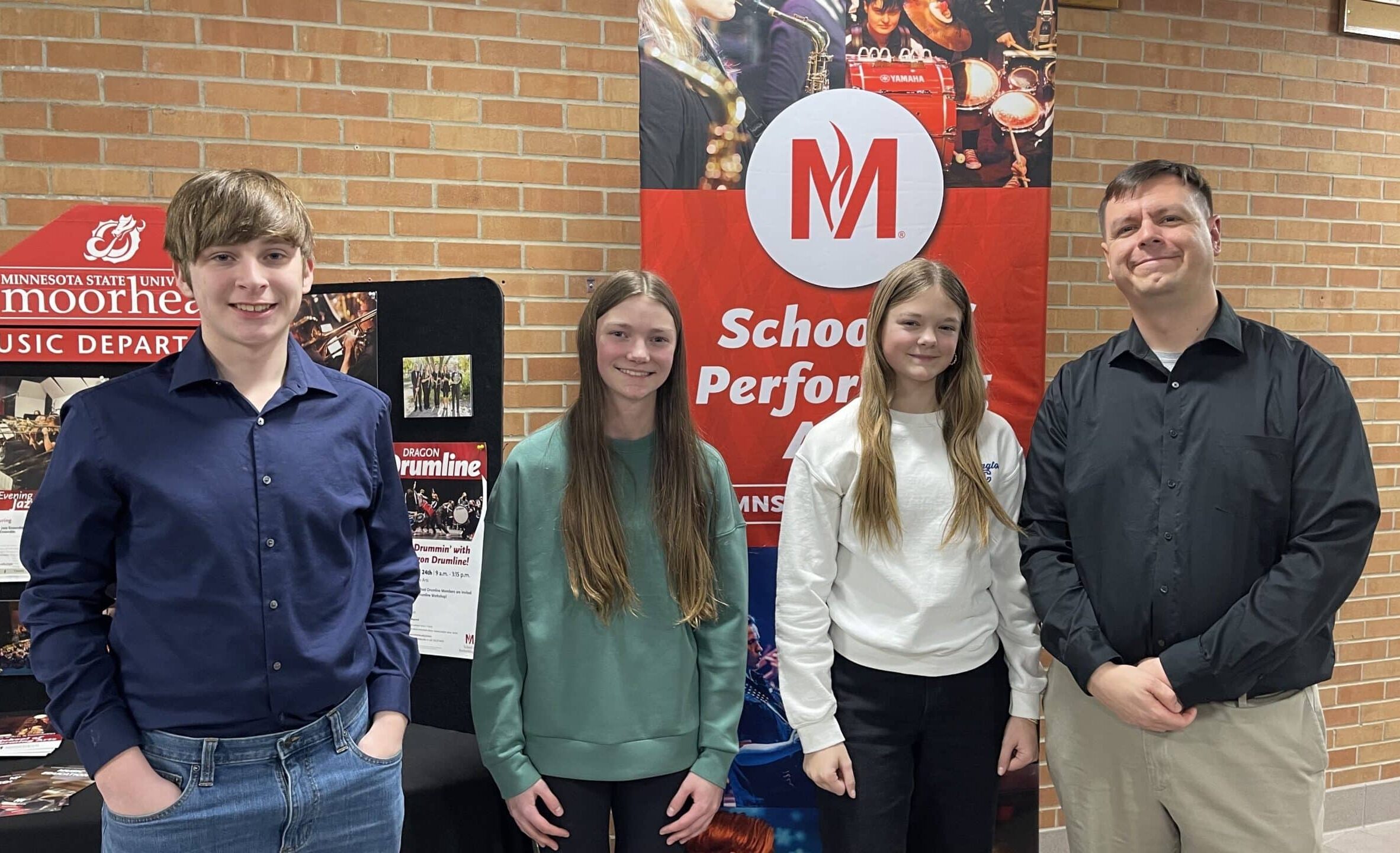 Three Crookston Jr. High Band students traveled to Moorhead to participate in the Honors Band at MSUM