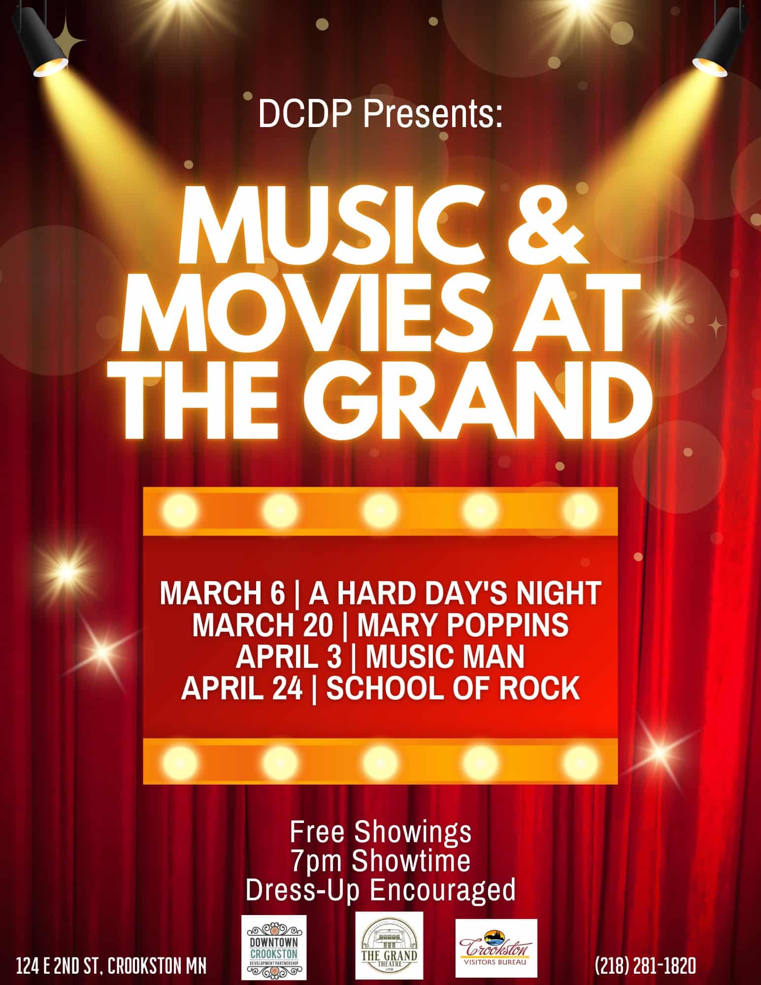 “Music and Movies at the Grand”  brought to you by DCDP