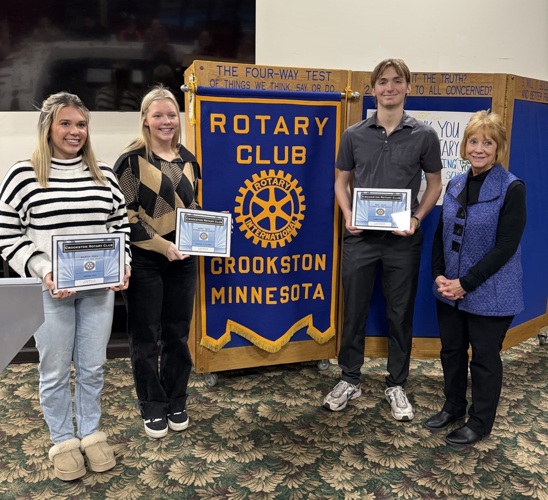 Crookston Rotary Club announces Students of the Month for March, April and May