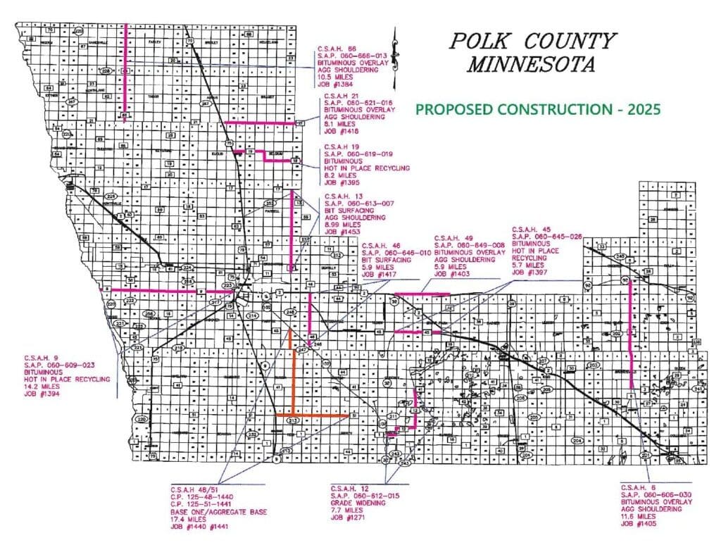 Polk County Highway Department releases list of 2025 County Road construction projects