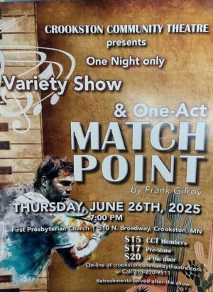 Crookston Community Theatre to present a Variety Show and One-Act Play