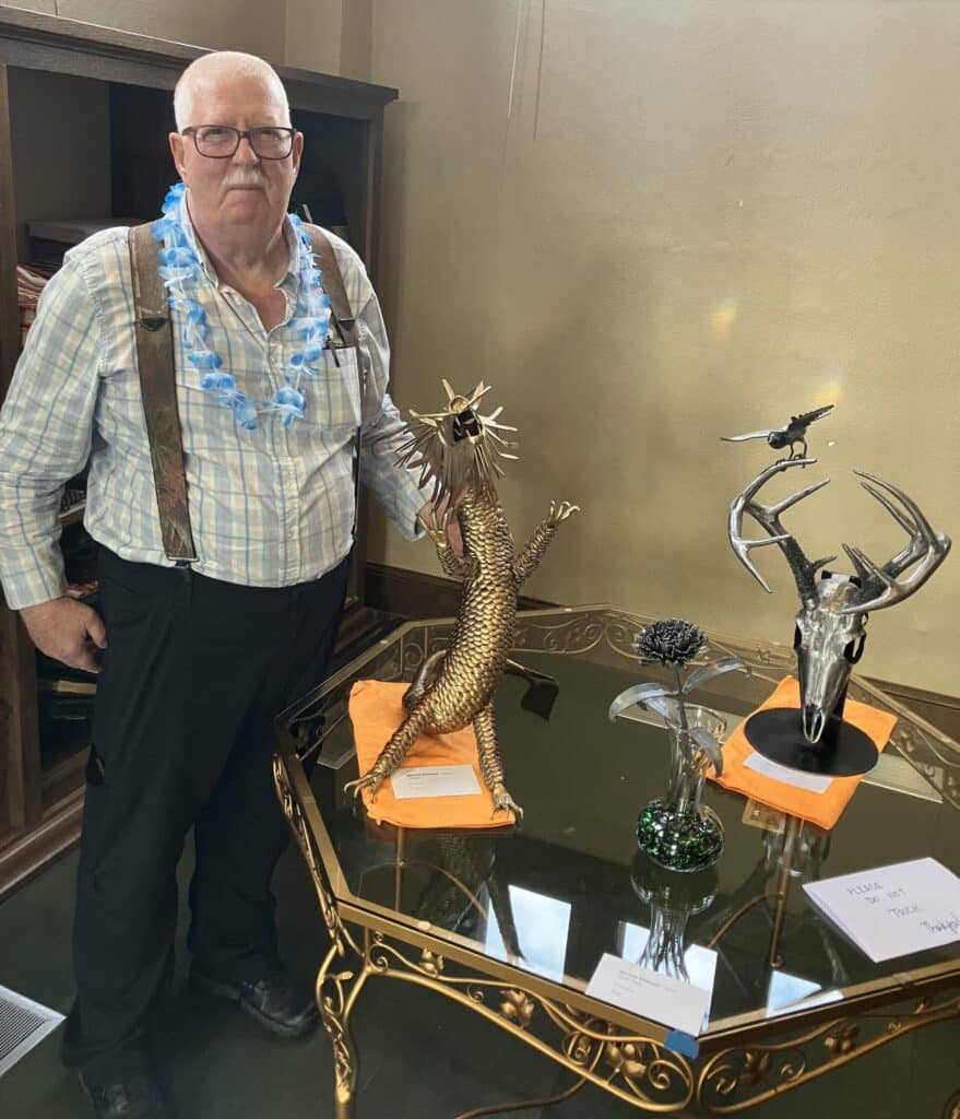 Designz in Metal exhibit, Featuring Dennis Kinkead, open through Oct 7 at the Carnegie in TRF