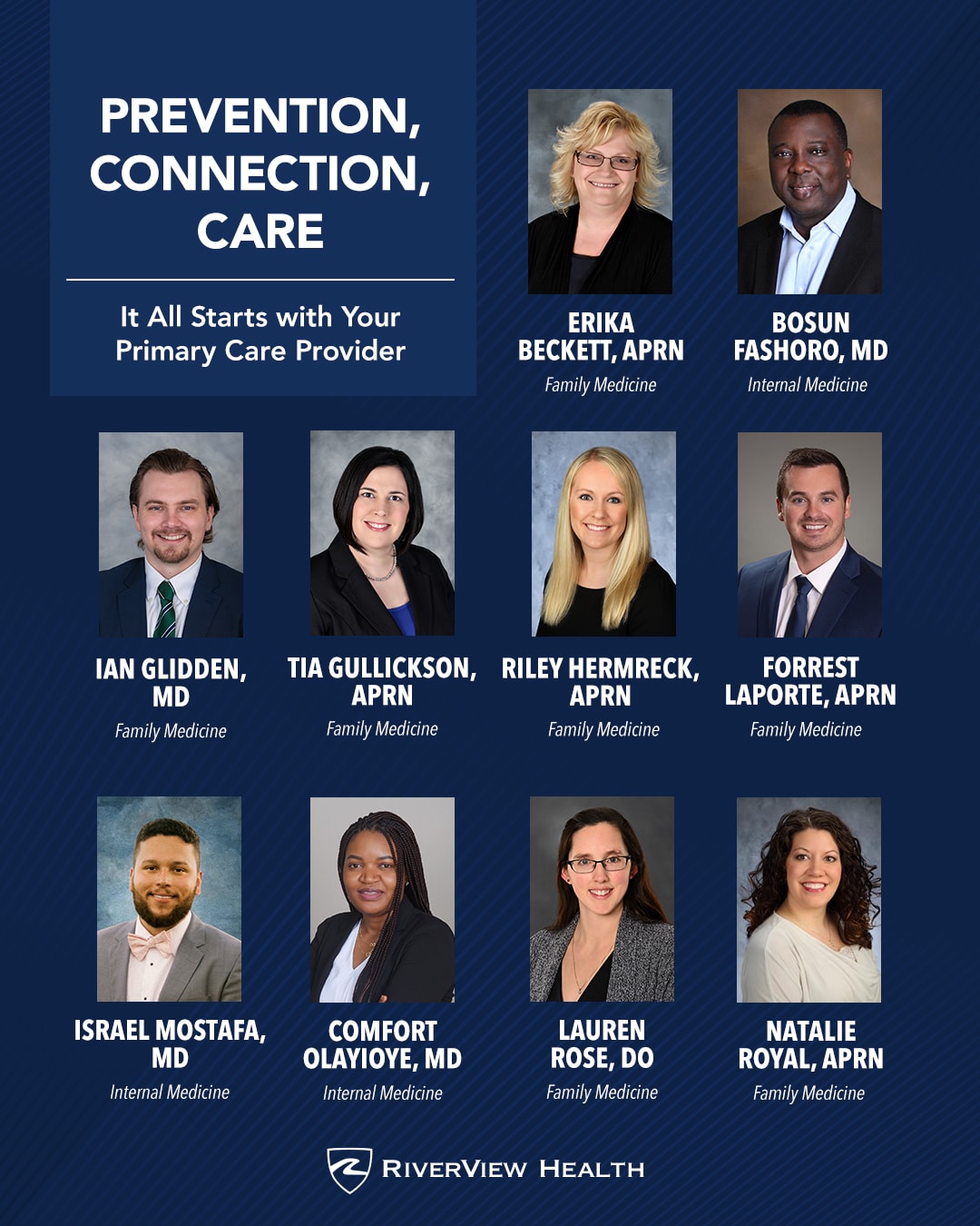 RiverView Health offers a variety of Primary Care Providers