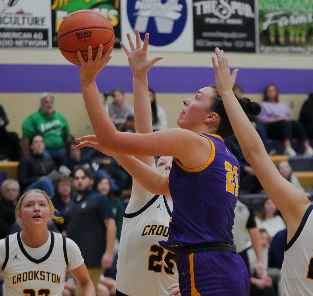 Sacred Heart’s Lexi Lawrence’s 26 points lead the way in 64-26 victory over Crookston Pirate Girls Basketball