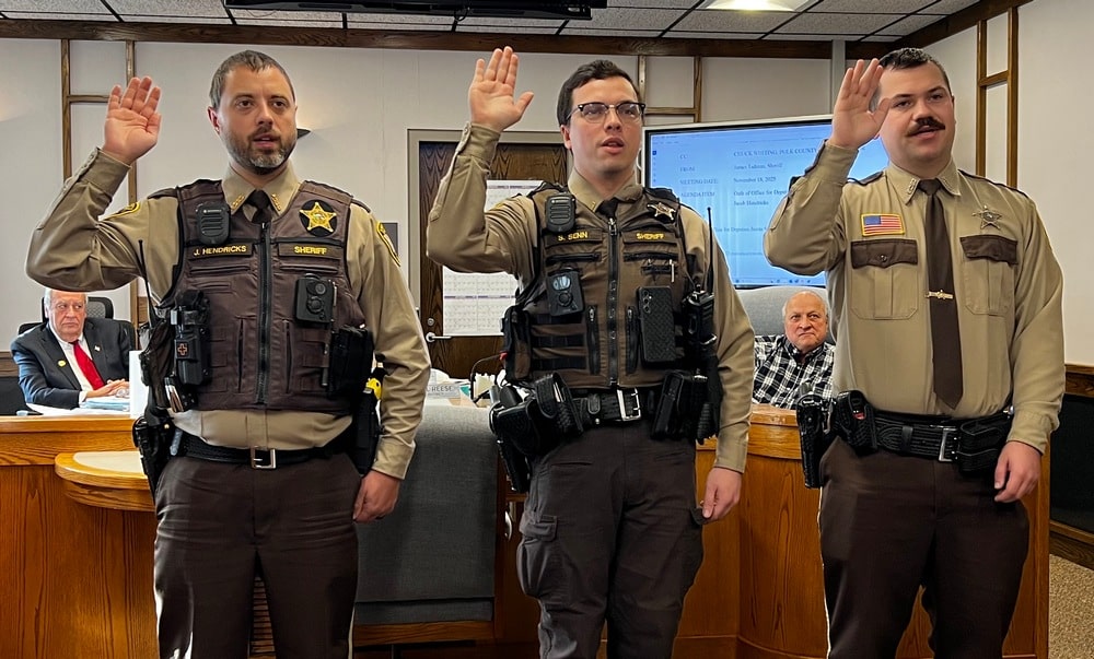 3 new Polk County Sheriff’s Deputies sworn in, Columbia Township monumentation update, and Polk County implementing an investment program
