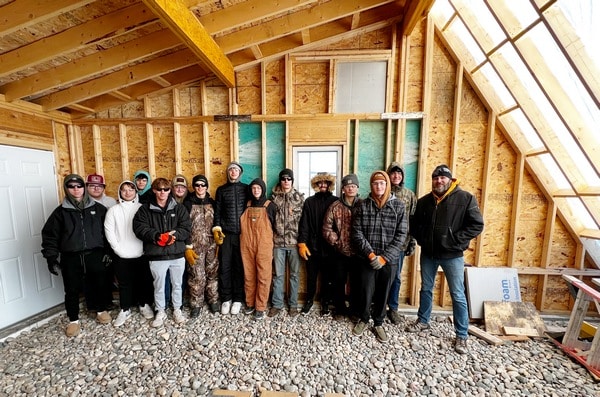 Crookston High School students making progress on greenhouse construction