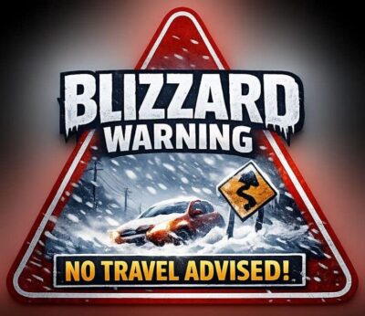 Blizzard Warning issued until Saturday morning, Winter Storm Watch issued from late Saturday to Sunday evening – No Travel Advisory Issued