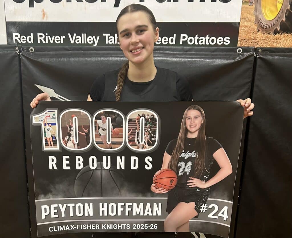 Climax-Fisher’s Peyton Hoffman grabs 1,000th career rebound in win over Crookston