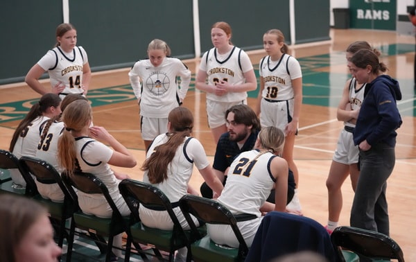 Anna Ulvin three-pointer with 3 seconds left gives Roseau the win over Crookston Girls Basketball