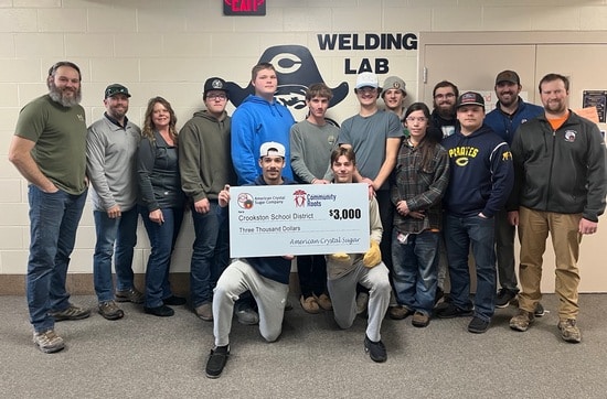 American Crystal Sugar donates $3,000 to the Crookston High School to complete the greenhouse project