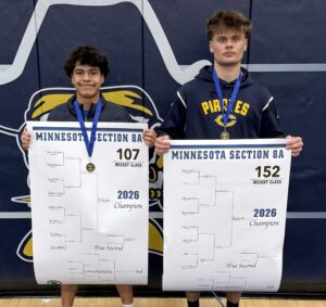 Mauricio Arriaga and Gavyn Hlucny win section titles, advance to State Wrestling Tournament