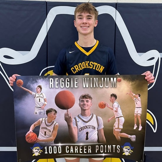 Reggie Winjum scores 1,000th career point as Crookston Boys Basketball beats Fosston