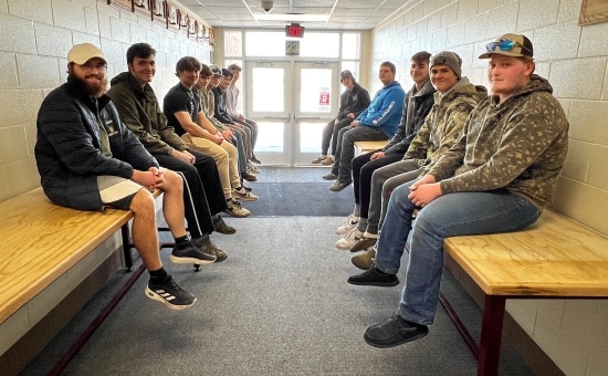 Crookston High School Community Projects class makes tables for UMC athletic fueling station