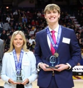 Fertile-Beltrami’s Drew Gullickson and Katrina Hitchen were named the MSHSL Triple “A” Award winners
