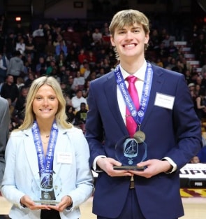 Fertile-Beltrami’s Drew Gullickson and Katrina Hitchen were named the MSHSL Triple “A” Award winners