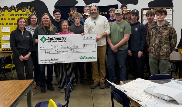 Ag Country Farm Credit’s Working Here Fund donates $5,000 to the Crookston High School greenhouse project