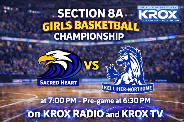#9 Sacred Heart Girls Basketball takes on #2 Kelliher-Northome for a trip to state – on KROX Radio and TV