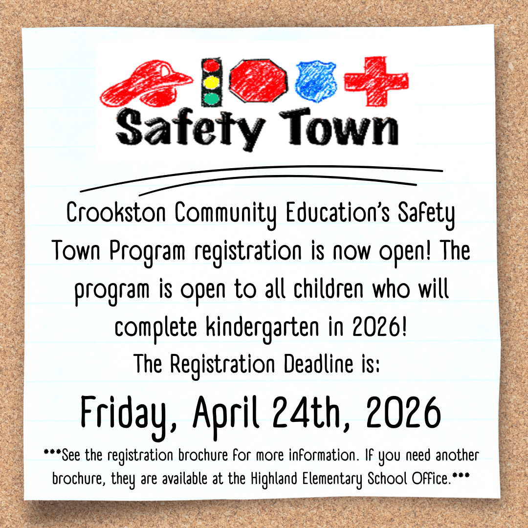 Crookston Safety Town to be held Jun 2-5, registration ends April 24