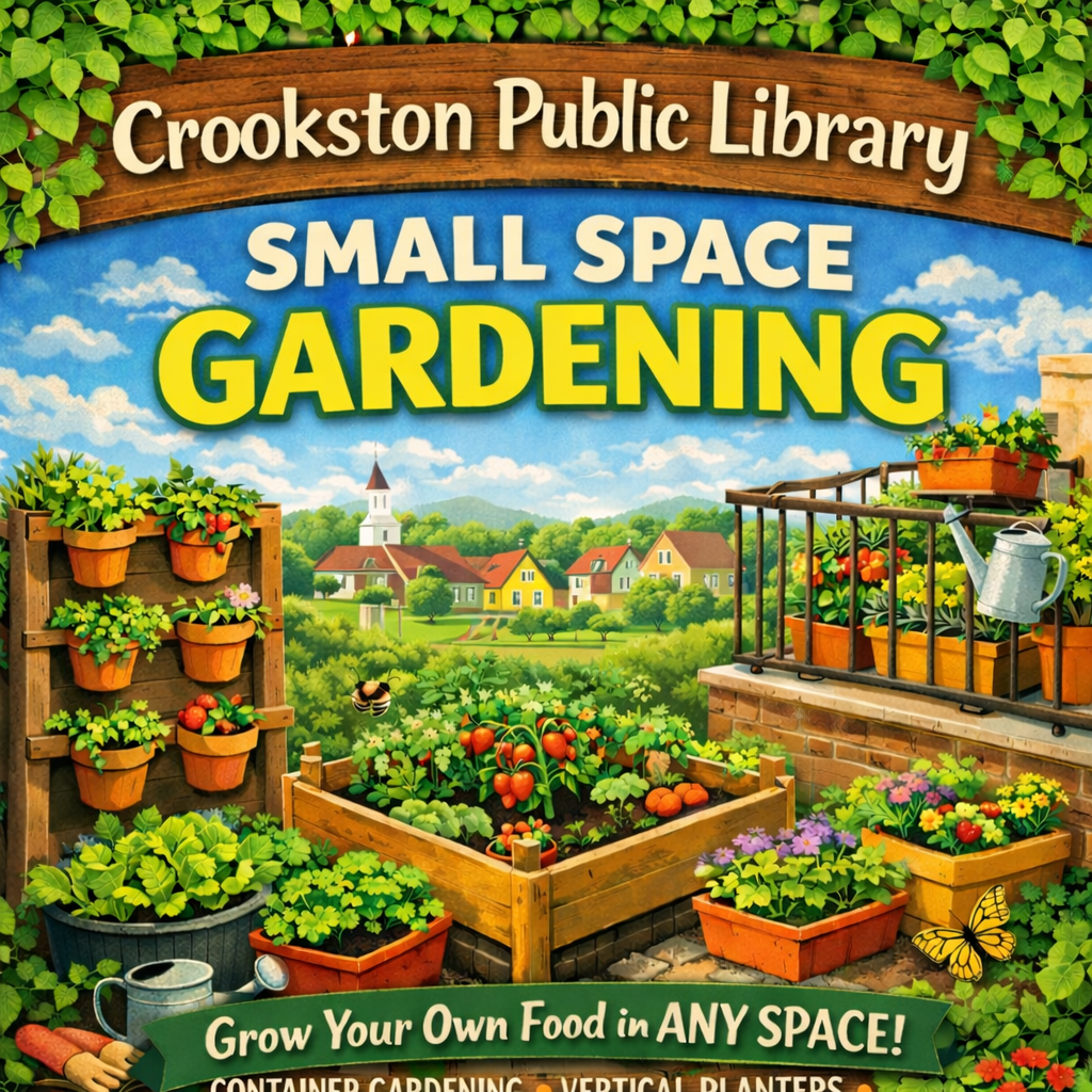 Crookston Public Library to host a Small Space Gardening event April 18