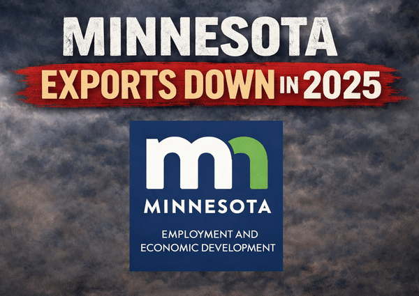 Minnesota Exports in 2025 drop $3.4 Billion (down 13 percent) over 2024
