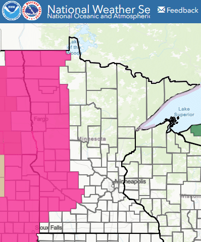 Red Flag Warning issued for western Minnesota today (April 23)