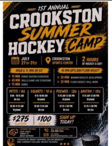 Crookston Blue Line Club announces new hockey camp as part of summer training opportunities