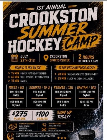 Crookston Blue Line Club announces new hockey camp as part of summer training opportunities