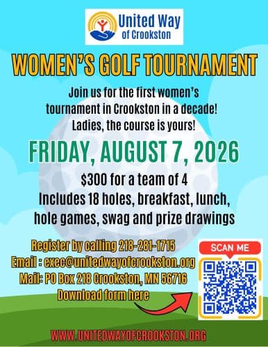 Registration for the United Way of Crookston’s Women’s Golf Tournament is now open