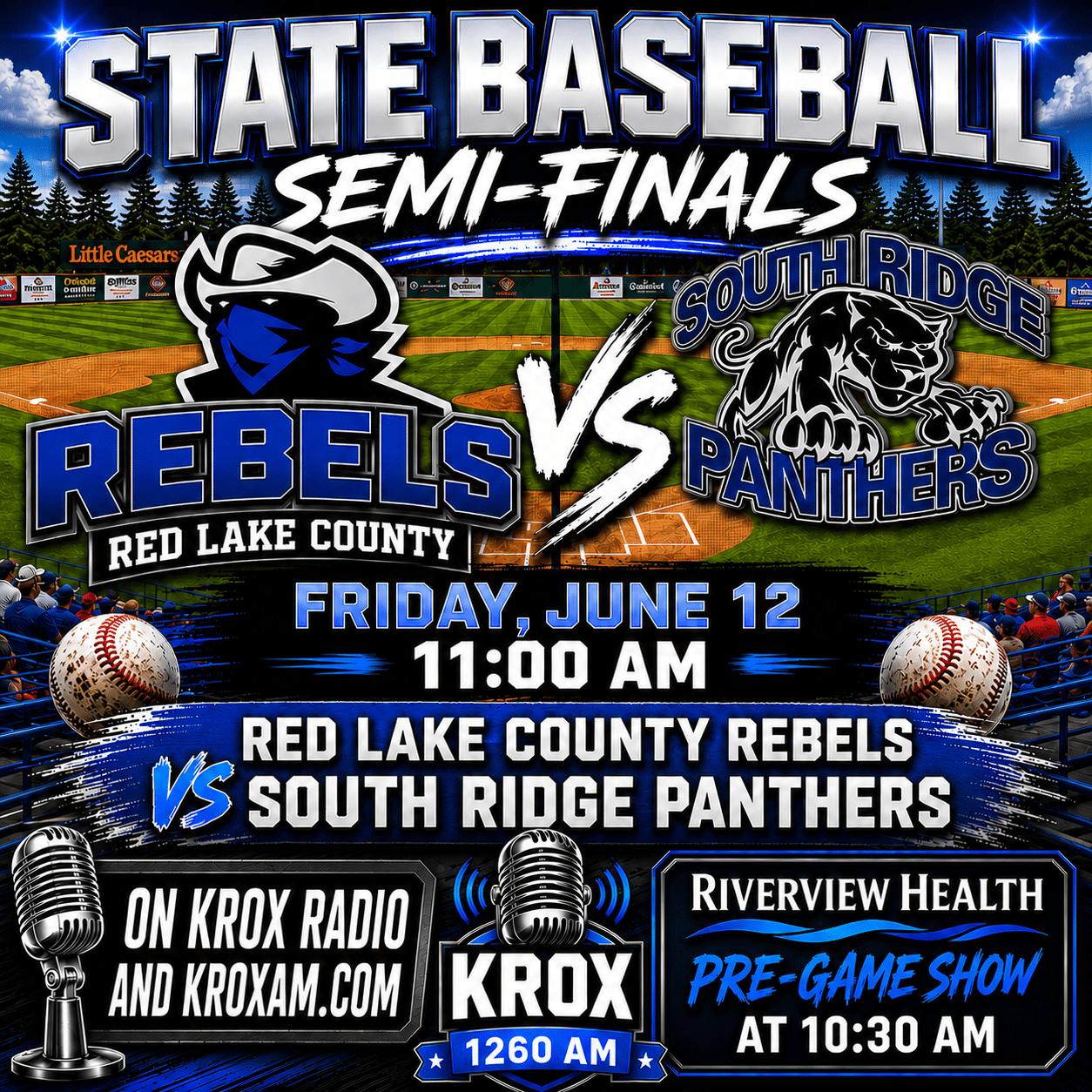 Red Lake County Baseball takes on South Ridge in state semi-finals – on KROX