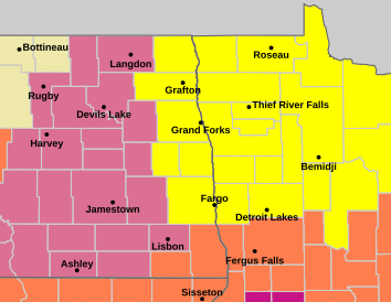A Tornado Watch is in effect for northwest, north central, and west central Minnesota and northeast North Dakota until 11:00 p.m. on Friday, July 24