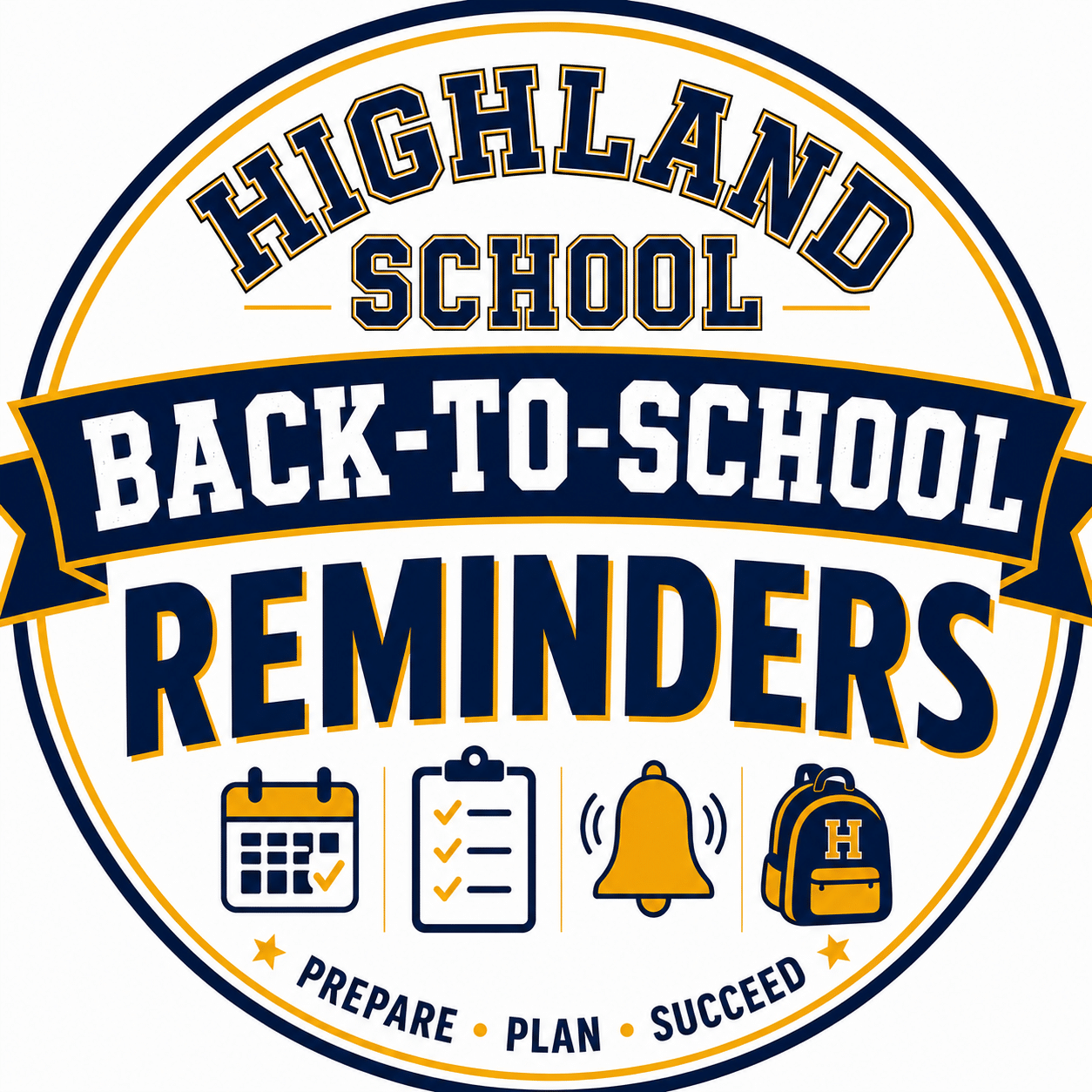 Highland School back-to-school reminders for parents and students