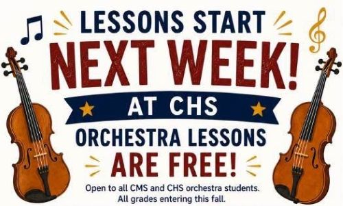 Crookston High School will host free summer orchestra lessons for middle and high school students beginning August 10