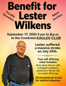 Location and time changes have been announced for the Lester Wilkens benefit on September 17