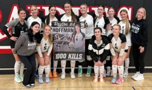 Peyton Hoffman records the 1,000th career kill as Climax-Fisher Volleyball sweeps Lake Park-Audubon
