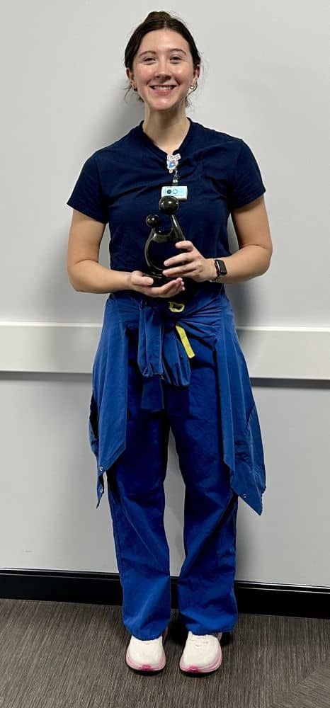 Altru Labor & Delivery nurse Bella Kartch receives DAISY Award for her great compassion